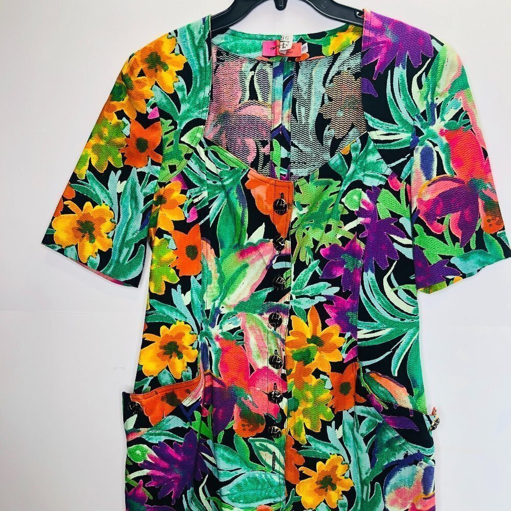 Vintage Ungaro Floral Mini Dress 46/12